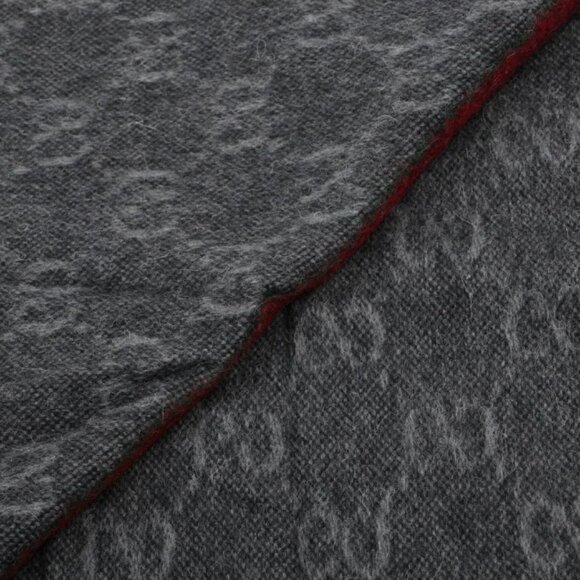 Gucci GG Logo Wool x Alpaca Scarf Gray - Picture 2 of 4